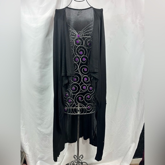 Marciano black longline open front cardigan size XS - Picture 3 of 10